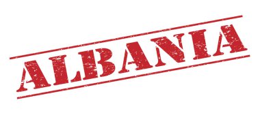 Beyaz arka plan üzerinde izole Arnavutluk kırmızı pul