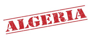 Beyaz arka plan üzerinde izole Cezayir kırmızı pul