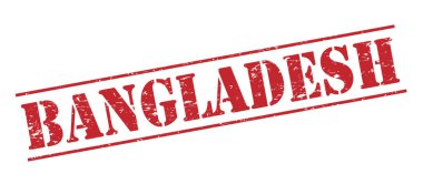 Beyaz arka plan üzerinde izole Bangladeş kırmızı pul
