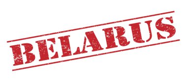 Beyaz arka plan üzerinde izole Kırmızı Beyaz Rusya damgası