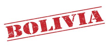 Beyaz arka plan üzerinde izole Bolivya kırmızı pul