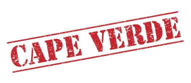 Beyaz arka plan üzerinde izole cape verde kırmızı pul