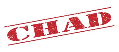 Beyaz arka plan üzerinde izole Chad kırmızı pul