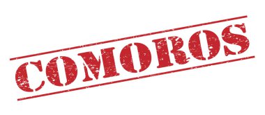 Beyaz arka plan üzerinde izole Komor kırmızı pul