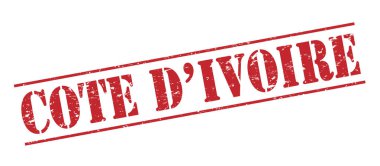 Beyaz arka plan üzerinde izole Fildişi Sahili kırmızı pul