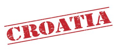 Beyaz arka plan üzerinde izole Hırvatistan kırmızı pul