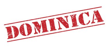 Beyaz arka plan üzerinde izole Dominika kırmızı pul