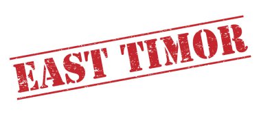 Beyaz arka plan üzerinde izole Doğu timor kırmızı pul