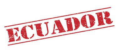 Beyaz arka plan üzerinde izole Ekvador kırmızı pul