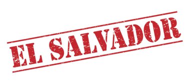 Beyaz arka plan üzerinde izole el salvador kırmızı pul