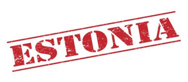 Beyaz arka plan üzerinde izole Estonya kırmızı pul