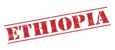 Beyaz arka plan üzerinde izole Etiyopya kırmızı pul