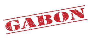 Beyaz arka plan üzerinde izole Gabon kırmızı pul