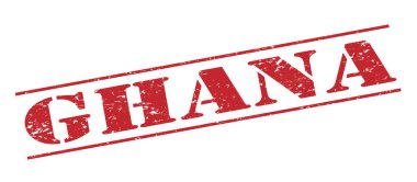 Beyaz arka plan üzerinde izole Gana kırmızı pul