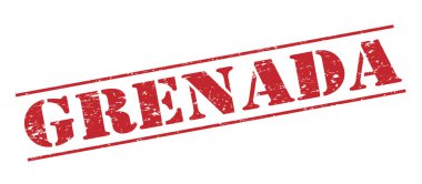 Beyaz arka plan üzerinde izole grenada kırmızı pul