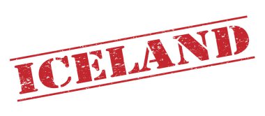 Beyaz arka plan üzerinde izole İzlanda kırmızı pul