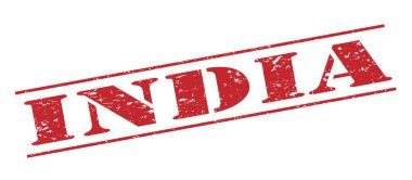 Beyaz arka plan üzerinde izole Hindistan kırmızı pul