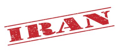 Beyaz arka plan üzerinde izole Iran kırmızı pul