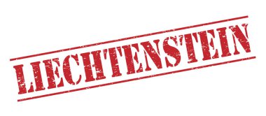 Beyaz arka plan üzerinde izole liechtenstein kırmızı pul