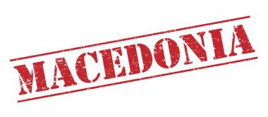 Beyaz arka plan üzerinde izole Makedonya kırmızı pul