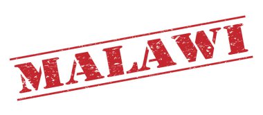 Beyaz arka plan üzerinde izole Malavi kırmızı pul