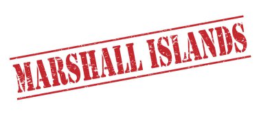 Beyaz arka plan üzerinde izole marshall Adaları kırmızı pul