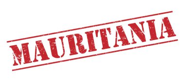 Beyaz arka plan üzerinde izole Moritanya kırmızı pul