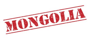 Beyaz arka plan üzerinde izole Moğolistan kırmızı pul