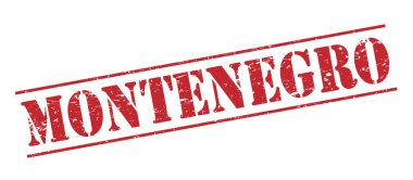 Beyaz arka plan üzerinde izole Karadağ kırmızı pul