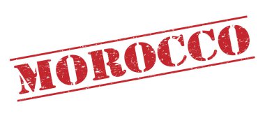 Beyaz arka plan üzerinde izole Fas kırmızı pul