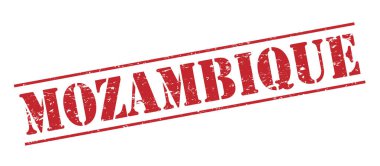 Beyaz arka plan üzerinde izole Mozambik kırmızı pul