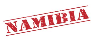 Beyaz arka plan üzerinde izole Namibya kırmızı pul