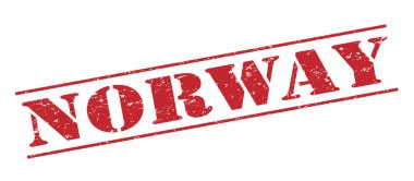 Beyaz arka plan üzerinde izole Norveç kırmızı pul