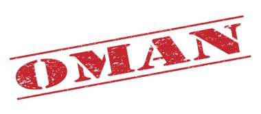 Beyaz arka plan üzerinde izole Umman kırmızı pul