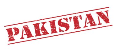 Beyaz arka plan üzerinde izole Pakistan kırmızı pul