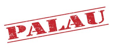 Beyaz arka plan üzerinde izole palau kırmızı pul