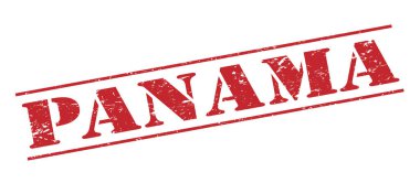 Beyaz arka plan üzerinde izole panama kırmızısı damgası