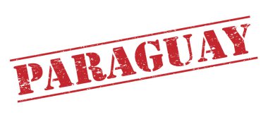 Beyaz arka plan üzerinde izole paraguay kırmızı pul