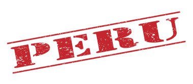 Beyaz arka plan üzerinde izole Peru kırmızı pul