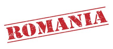 Beyaz arka plan üzerinde izole Romanya kırmızı pul