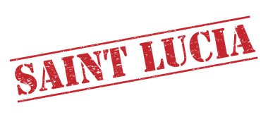 saint lucia beyaz zemin üzerine kırmızı pul izole