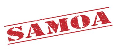 Beyaz arka plan üzerinde izole samoa kırmızı pul