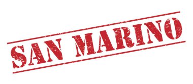 Beyaz arka plan üzerinde izole san marino kırmızı pul