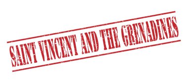 Saint vicent ve beyaz arka plan üzerinde izole Grenadinler kırmızı pul