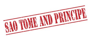 Beyaz arka plan üzerinde izole sao tome ve principe kırmızı pul