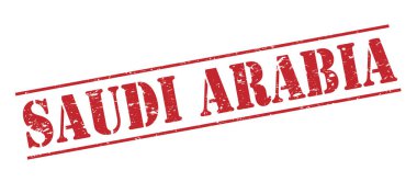 Beyaz arka plan üzerinde izole Suudi Arabistan kırmızı pul