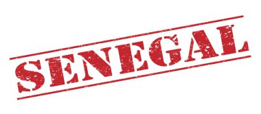 Beyaz arka plan üzerinde izole Senegal kırmızı pul