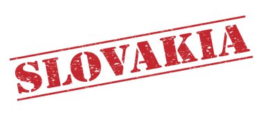 Beyaz arka plan üzerinde izole Slovakya kırmızı pul