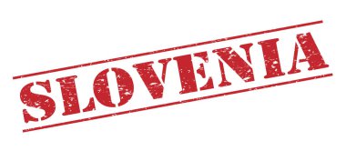 Beyaz arka plan üzerinde izole Slovenya kırmızı pul
