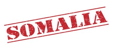 Beyaz arka plan üzerinde izole Somali kırmızı pul